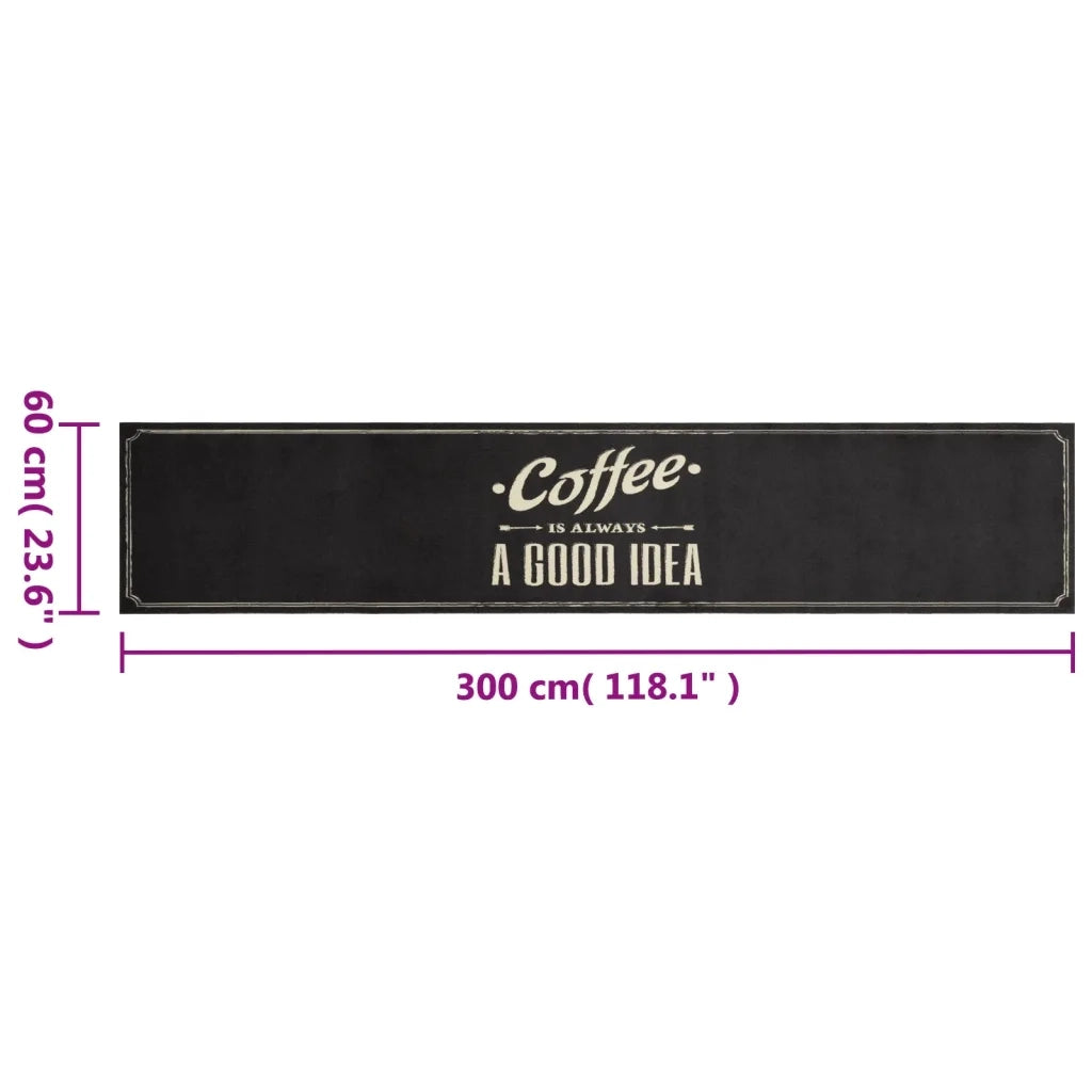 Tappeto da Cucina Lavabile-Tappetino da Cucina Testo Caff¨¨ 60x300 cm in Velluto 270844