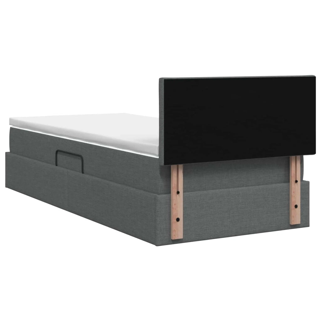 Letto con contenitore e materasso Grigio Scuro 100 x 200 cm 3458665