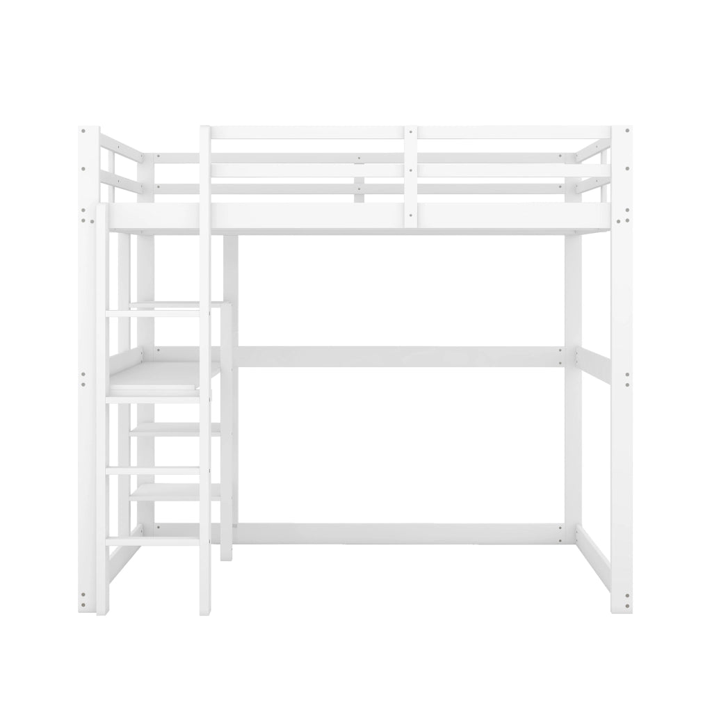LETTO A CASTELLO con scrivania e 4 vani 140 x 200 cm pino Bianco antico