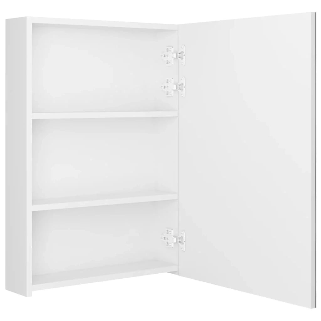 Mobile da bagno con specchio LED 50 x 13 x 70 cm bianco lucido 02_0006581