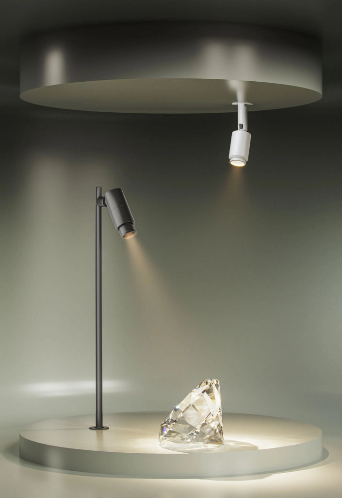 Micro Zoom XL Faretto LED da Incasso Orientabile 2W 3000K Fascio Variabile 15-36 Gradi Finitura Bianco Opaco per Illuminazione d'Accento Professionale