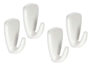 GANCIO ADESIVO PICCOLO IN PLASTICA PZ.4 PRESTO- - cm.2x3 - 6 pezzi TESCOMA