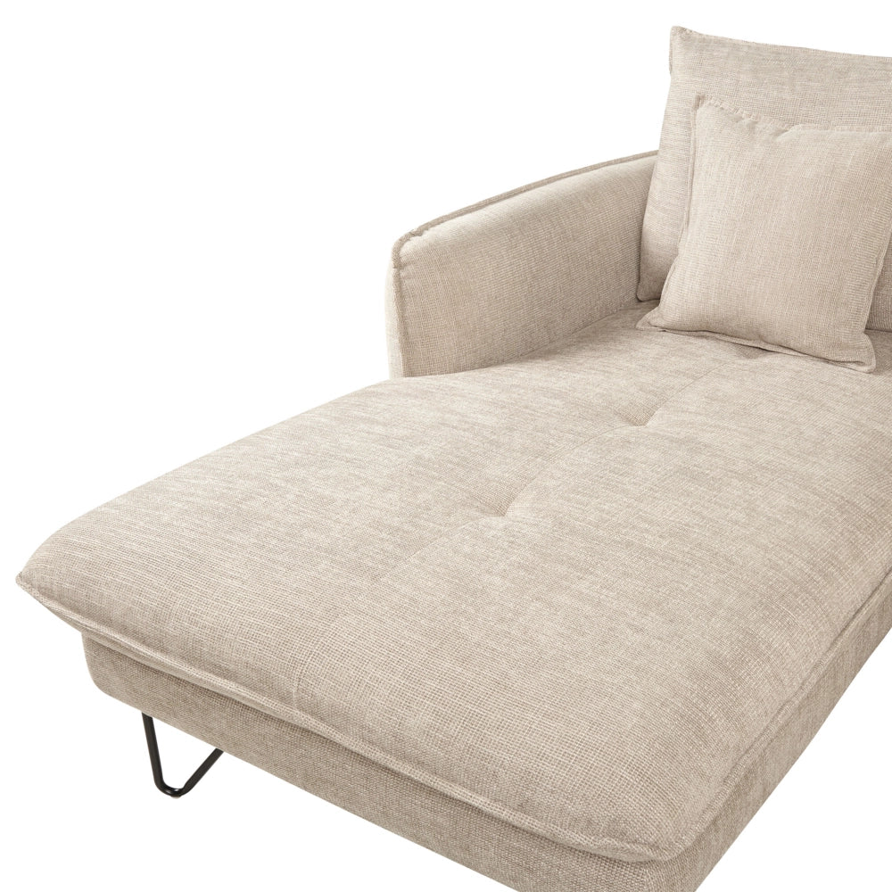 Divano 3 posti angolare rivestito in tessuto beige lato destro regolabile stile moderno design classico