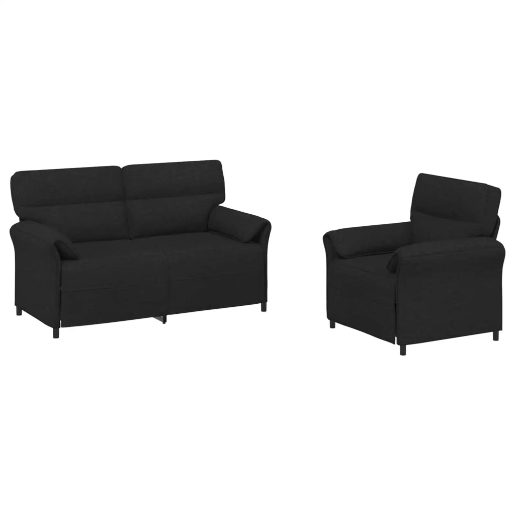 Set di divani 2 pz Nero Tessuto 3424859