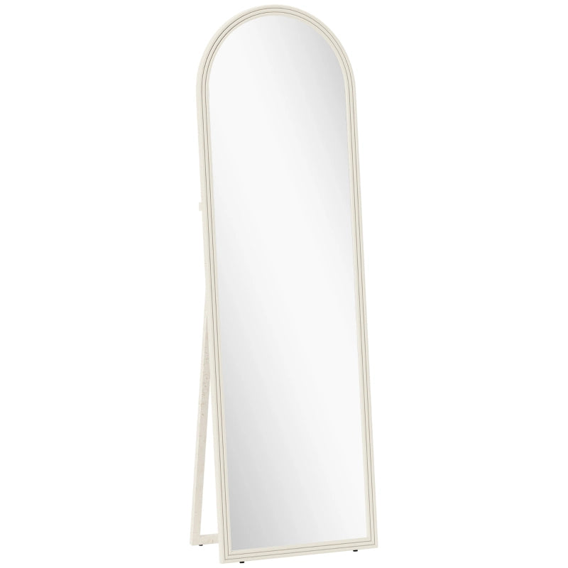 Specchio da terra a figura intera 50 x 160 cm con montaggio a parete e struttura ad arco, bianco