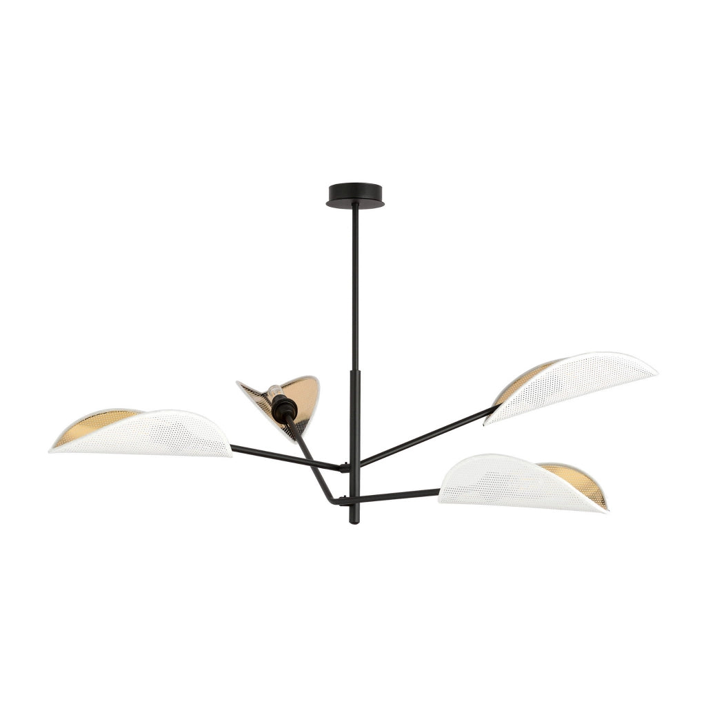 Emibig Plafoniera VENE 4 luci E14 nero bianco oro 1159/4
