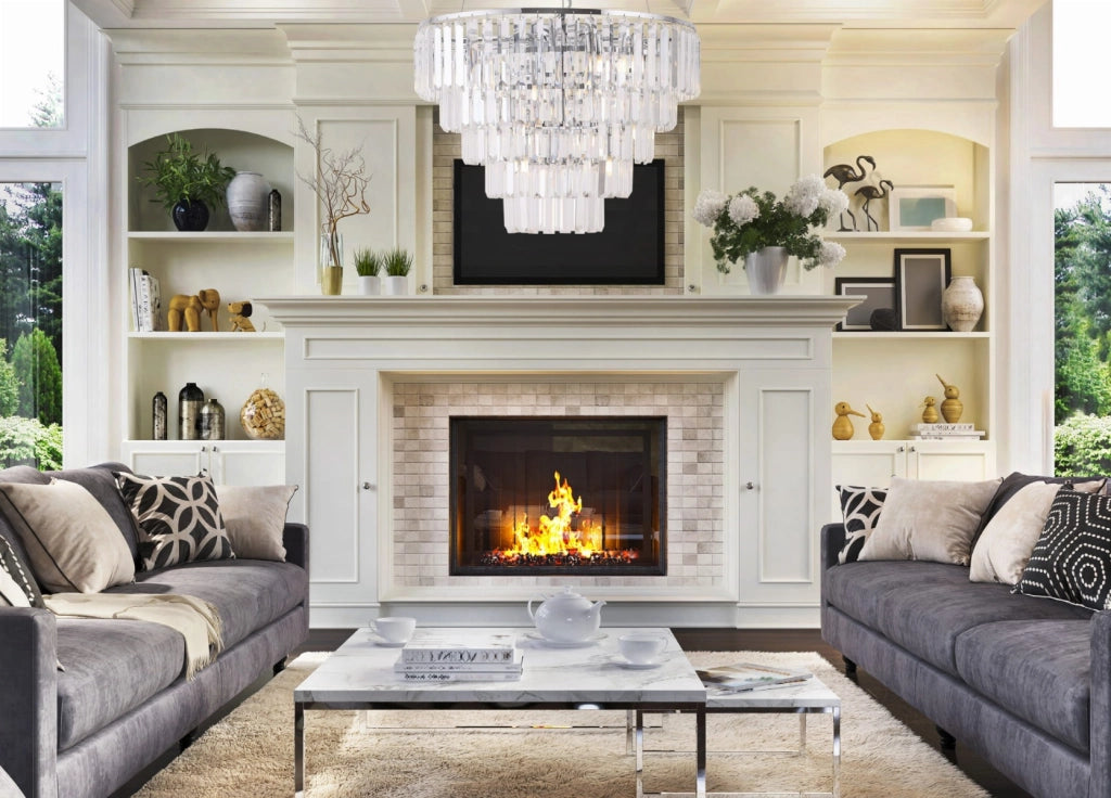 Lampadario glamour cromato cristallo Ø60 15xG9 MONACOP Maxlight