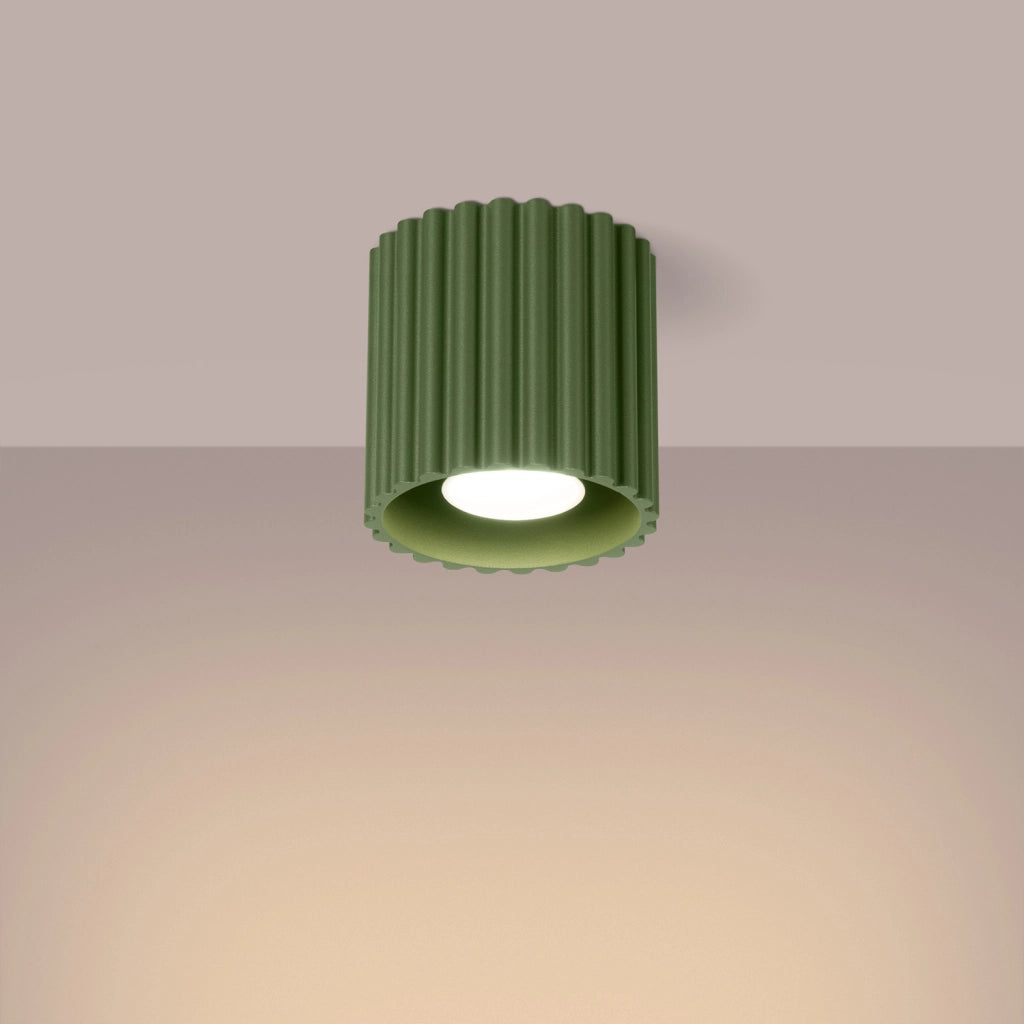 Spot soffitto tondo VISTAO Pure Lume verde oliva GU10 10cm