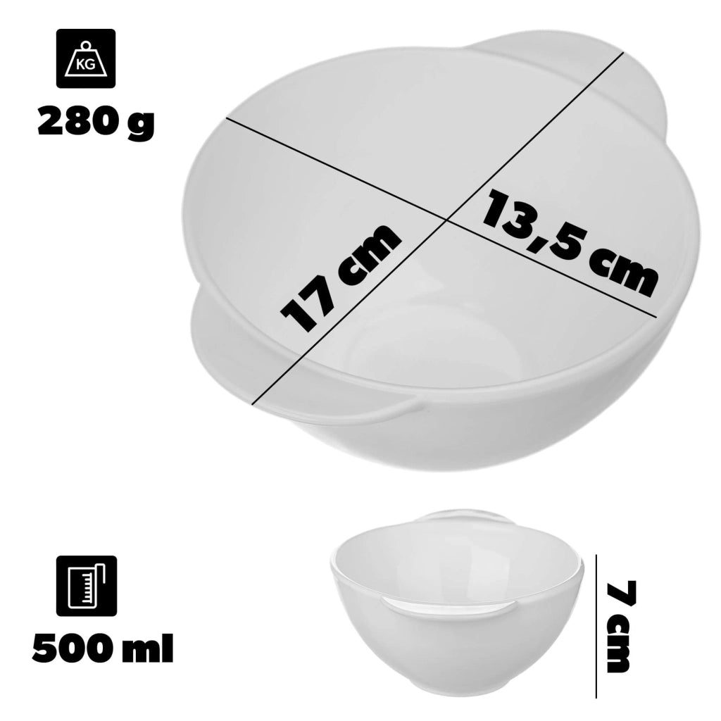 Ciotola KADAX da 500 ml per zuppa, borscht, ramen, brodo, bianca, 6 pezzi