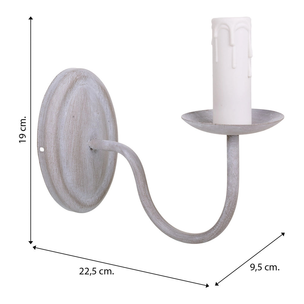 Lampada da parete grigia 22,5x9,5x19h
