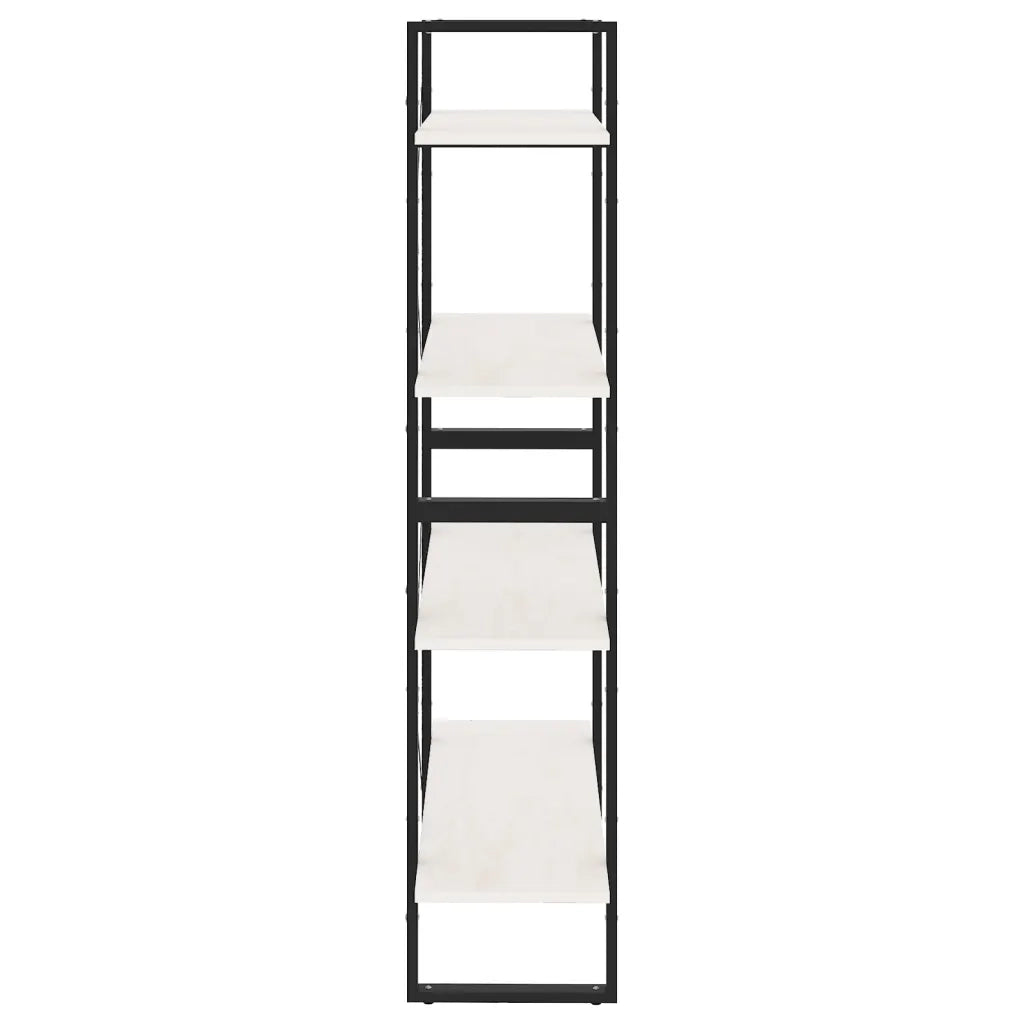 Libreria a 4 Ripiani Bianca 80x30x140 cm in Massello di Pino 806463