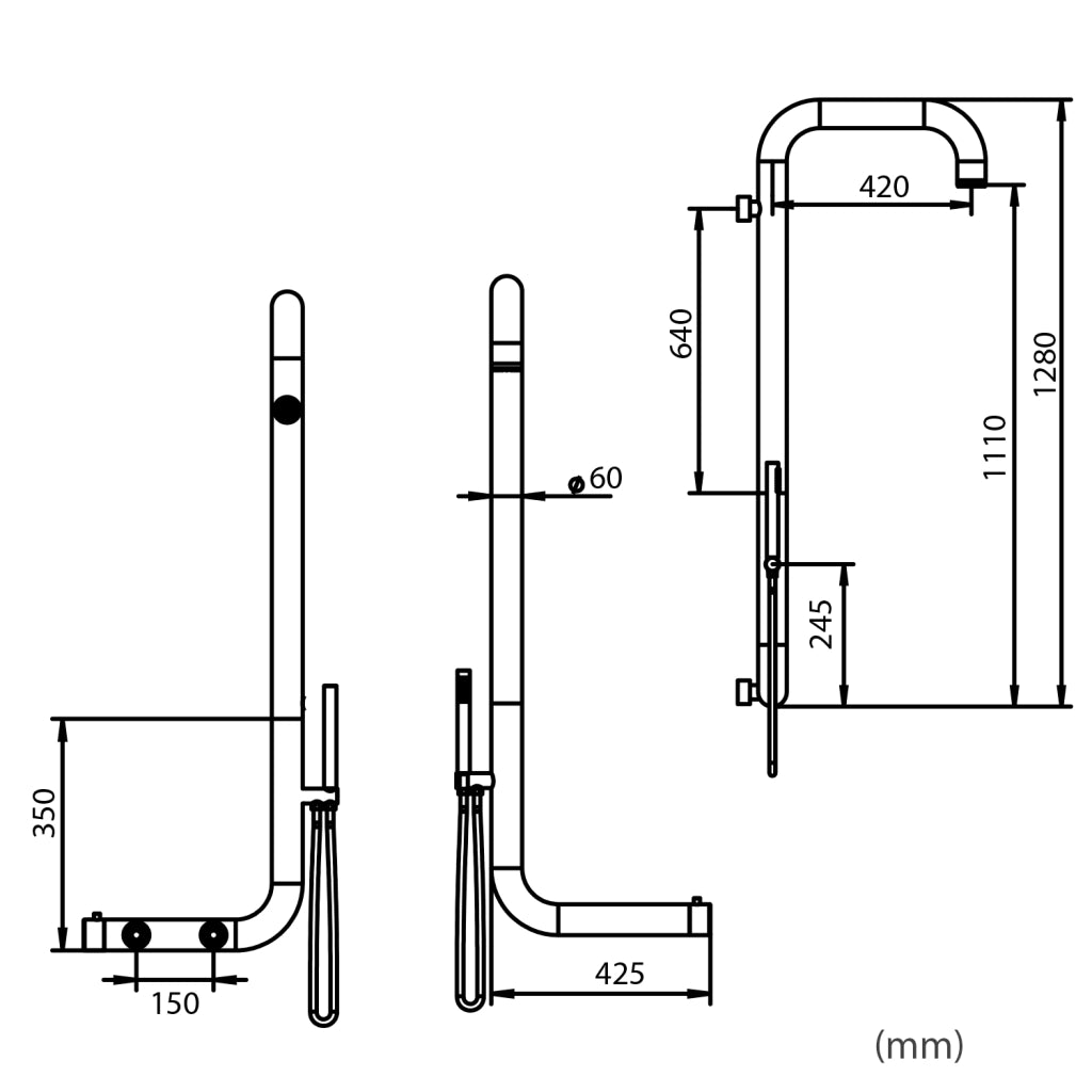 MPC Doccia da Parete in Acciaio Inox AISI 316L Colore Inox per Outdoor e Interni Codice MX1015F-INOX Modello MX1015F-INOX