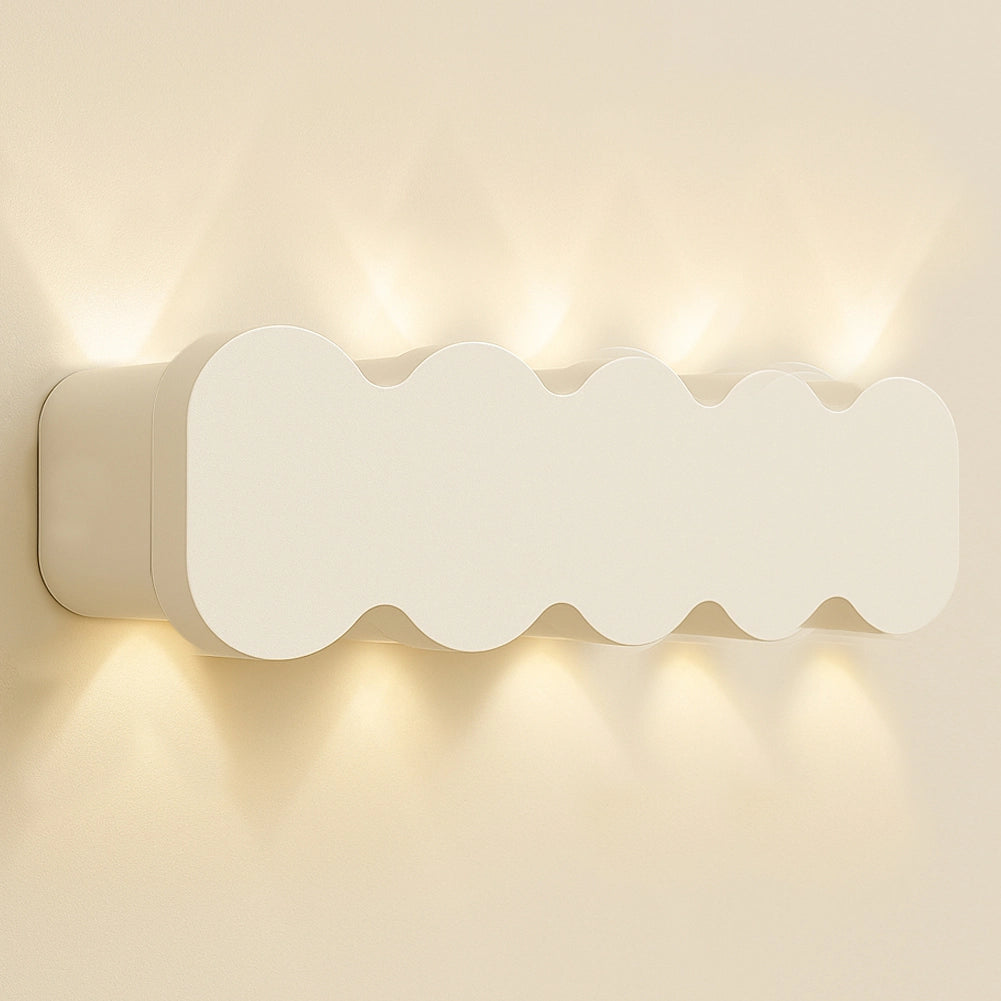 Applique da Muro 10 Led Lampada a Parete Bianco con Luce Bianco Caldo 26x8x3cm