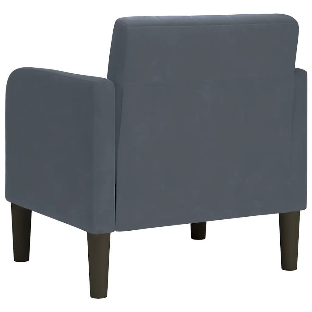 Divano Sedia con Braccioli Grigio Scuro 54 cm in Velluto 4100579