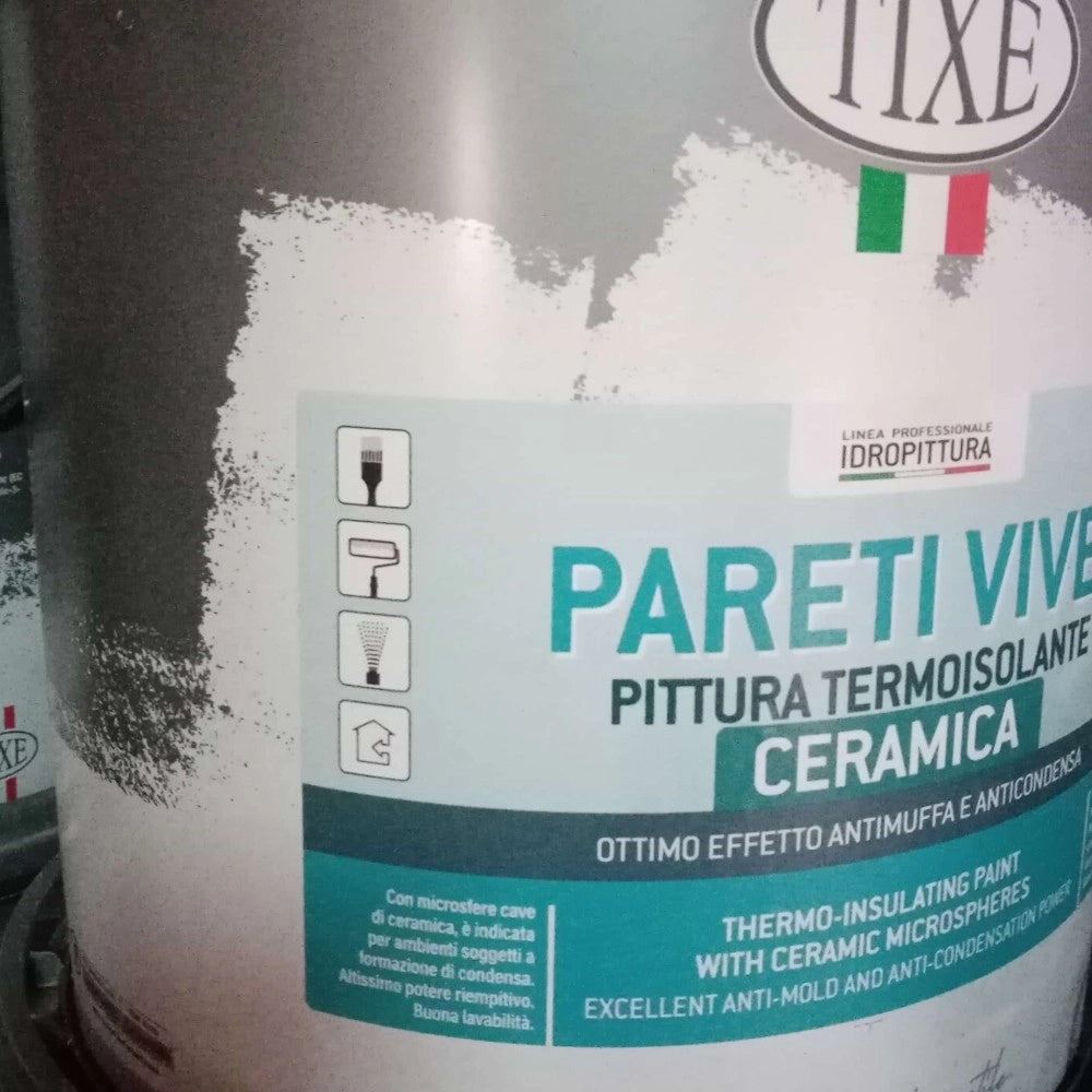 Tixe pareti vive 14lt pittura bianca opaca anticondensa termoisolante ceramica alto spessore con antimuffa lavabile per