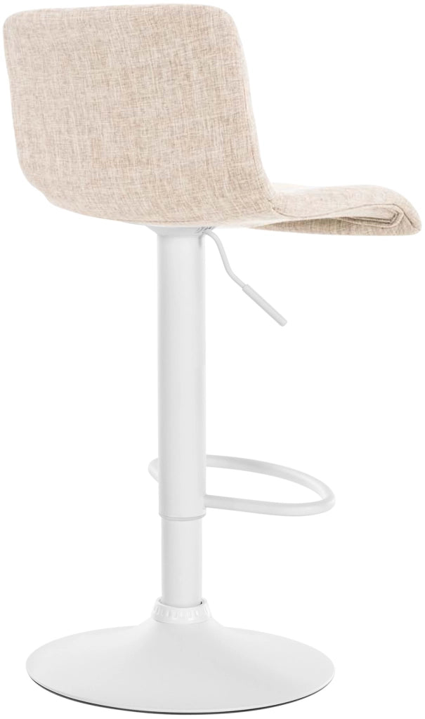 Sgabello HOVER in tessuto crema,Metallo bianco opaco