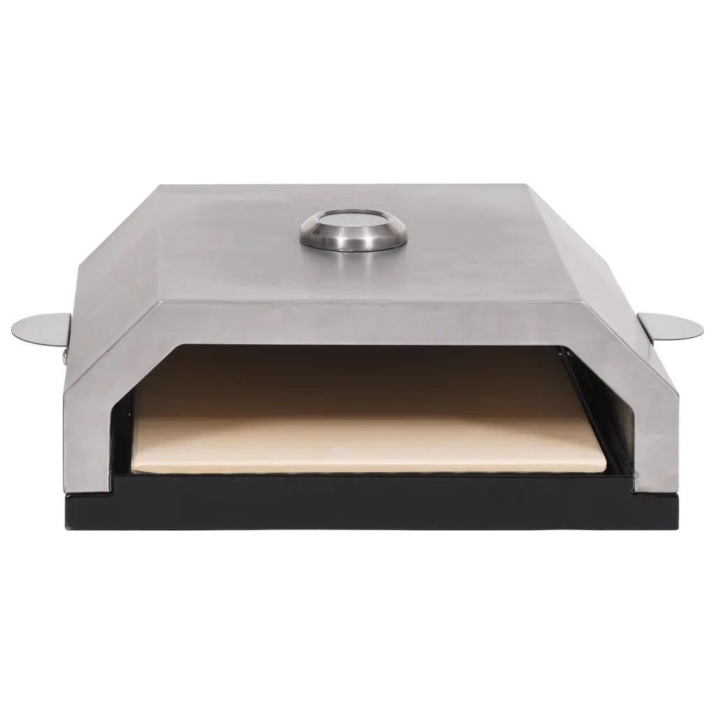 Forno Pizza con Piastra Ceramica per Barbecue a Gas e Carbone 47395
