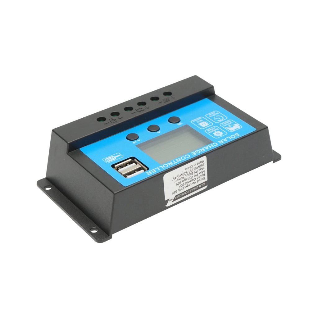 Regolatore di tensione per pannello solare 12/24V, 20A, 2 porte USB Breckner Germany
