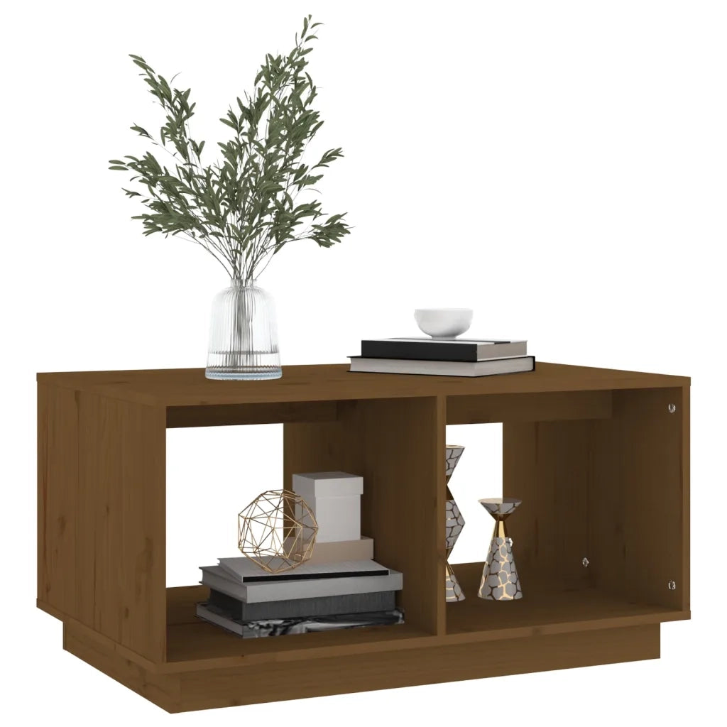 Tavolino da Salotto ambra 80x50x40 cm Legno Massello di Pino 814437