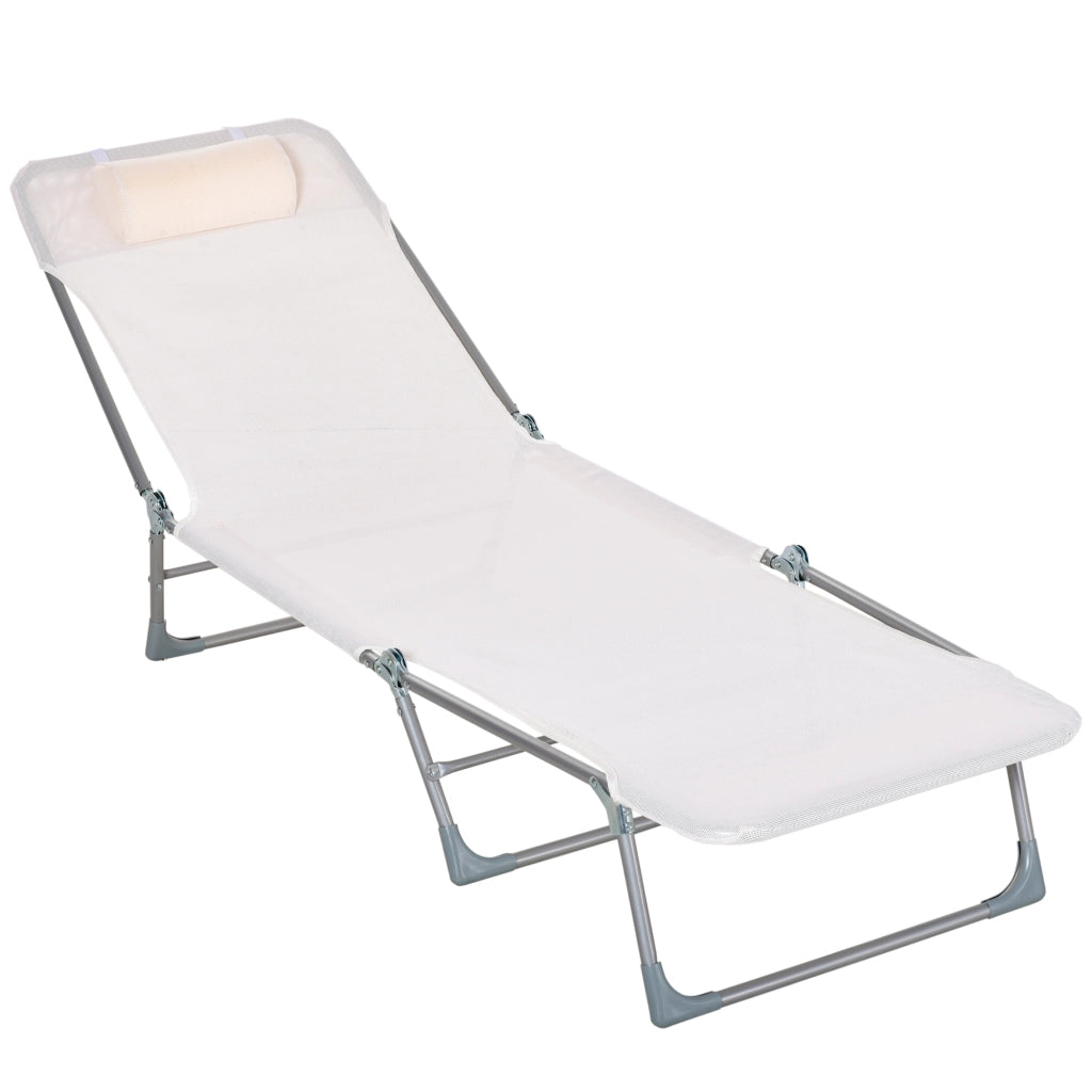 Sdraio pieghevole reclinabile con cuscino ¨C zephmum ¨C crema