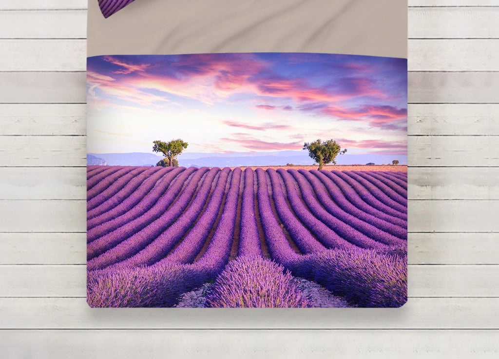 Lenzuola Copriletto Letto Sogni D'oro 100% Cotone Disegno Lavanda D74 - Matrimoniale - Lavanda D74