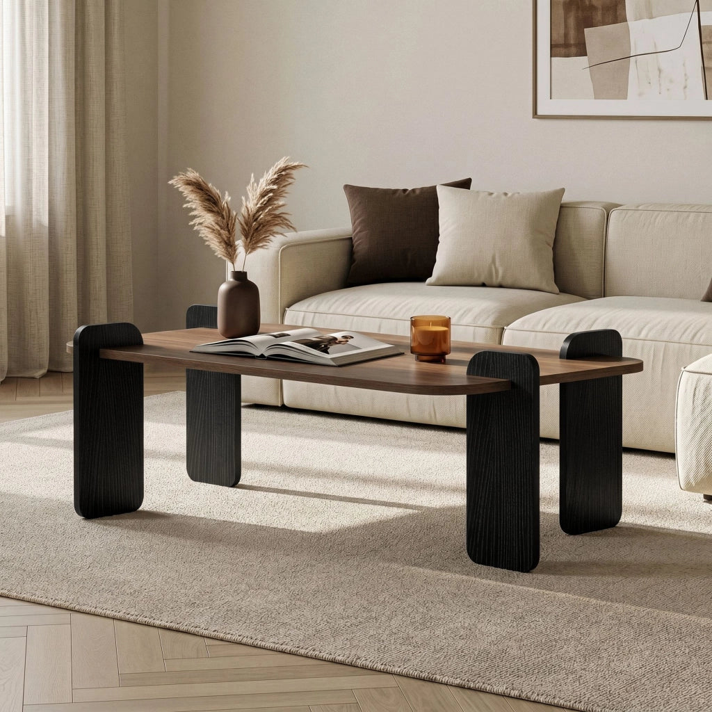 Tavolino in legno "Renard" - 120 x 60 x 35 cm - Marrone