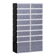 Armadio modulabile per scarpe ¨C Zephmum ¨C 14 cubi rettangolari e 2 cubi grandi, 95x37x160 cm