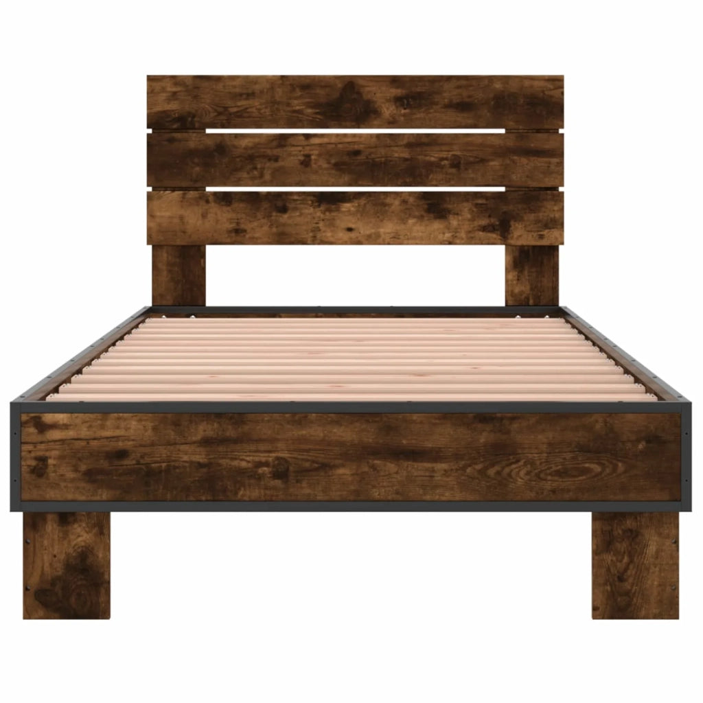 Struttura letto con testata Rovere Fumo 80 x 200 cm 8009090