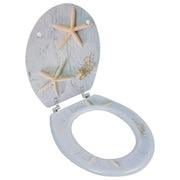 Sedile WC con coperchio design stella marina in MDF 02_0002882