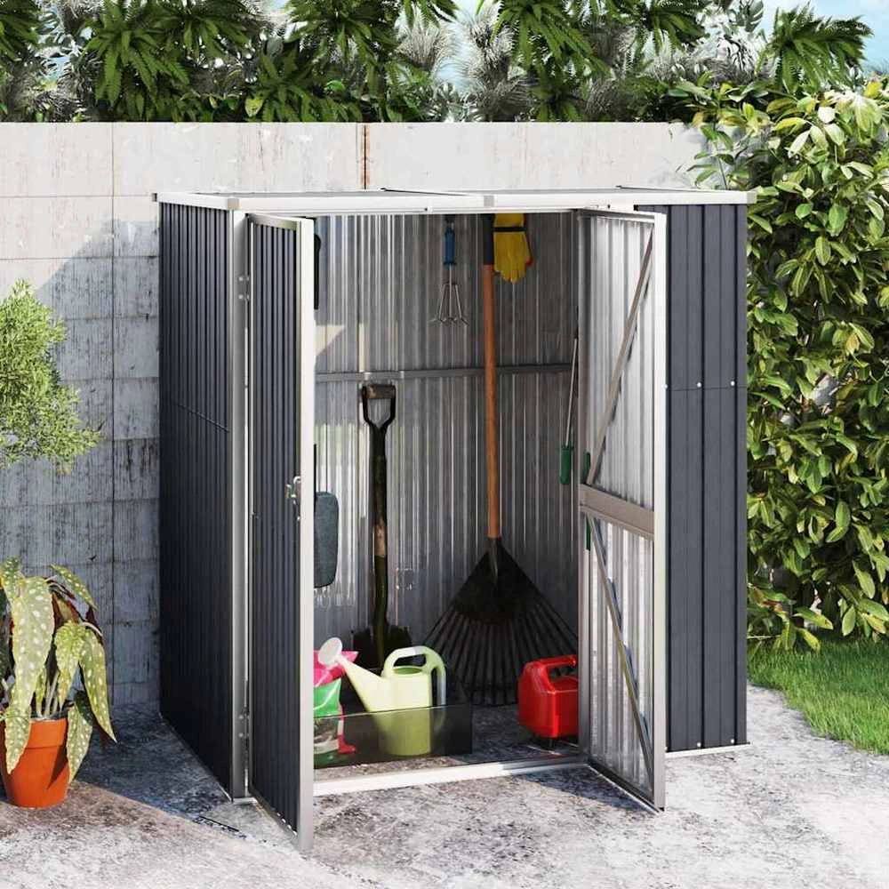 Garden Shed, Anthracite, 161x89x161 Cm, Galvanized Steel