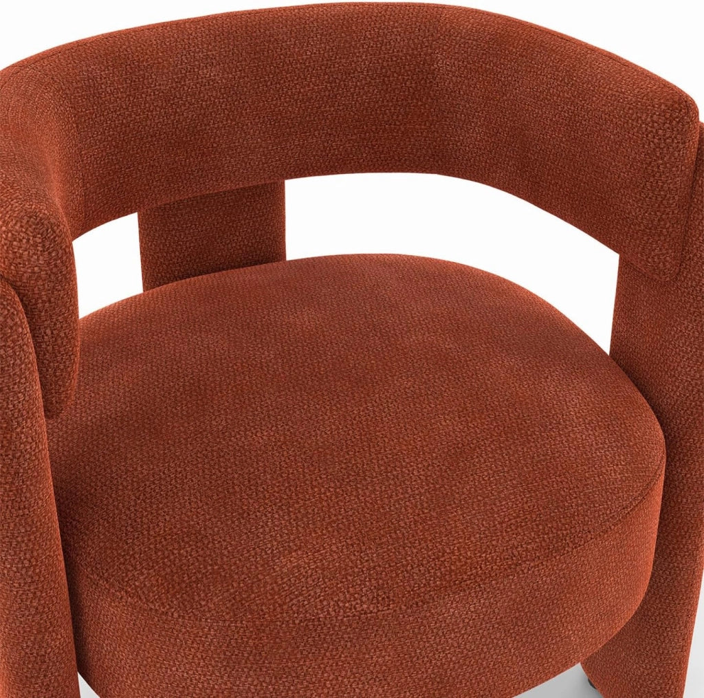 Poltrona tripode Gustave Tessuto Chenille Terracotta