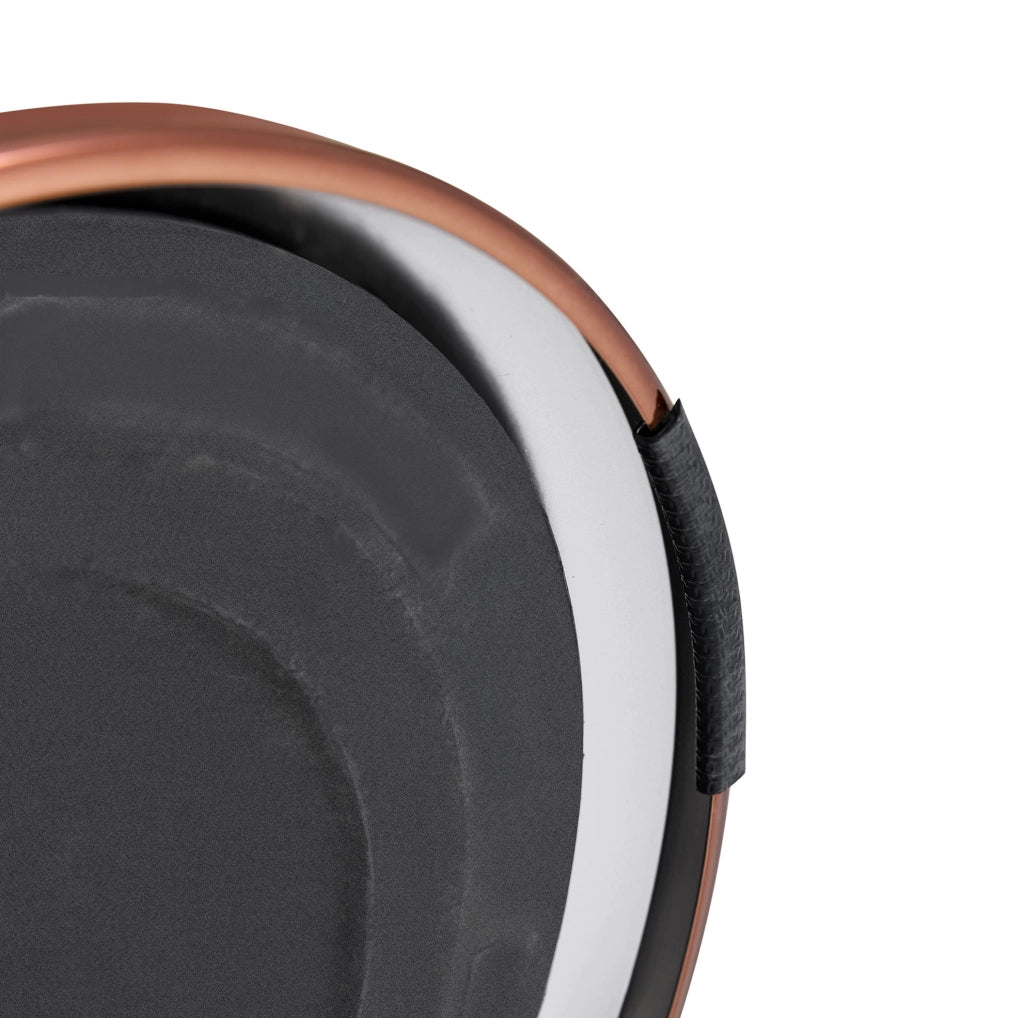 Tavolino rotondo in vetro temperato con base metallica stabile
