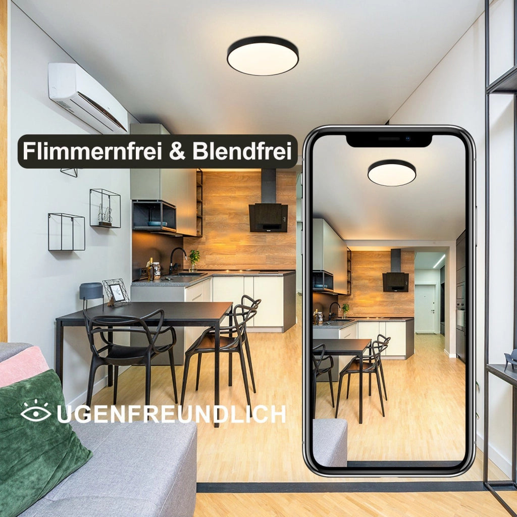 ZMH Lampada da soffitto a LED dimmerabile da 50 W, design anello Via Lattea, colore bianco