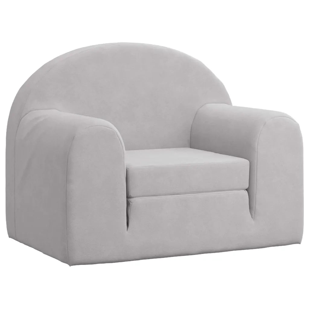 Divano letto | Sof¨¤ letto | Letto singolo per Bambini Grigio Chiaro in Morbido Peluche