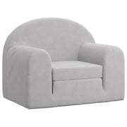 Divano letto | Sof¨¤ letto | Letto singolo per Bambini Grigio Chiaro in Morbido Peluche