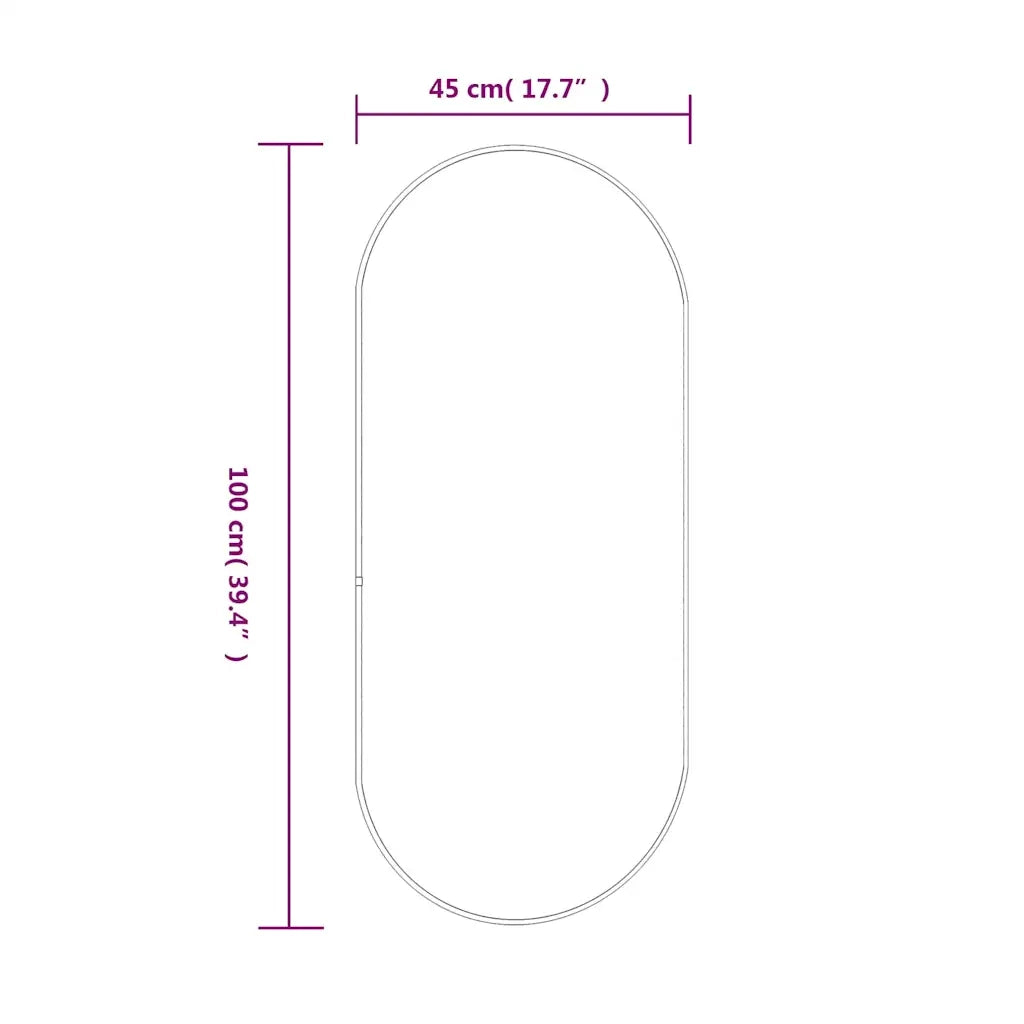 Specchio da Parete Argento 100x45 cm Ovale 348194