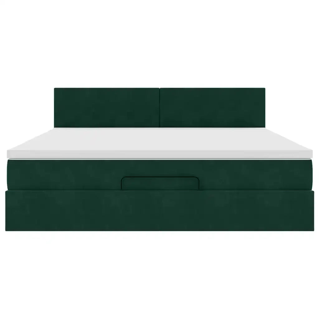 Struttura Letto Pouf con Materasso 160x200 cm in Velluto