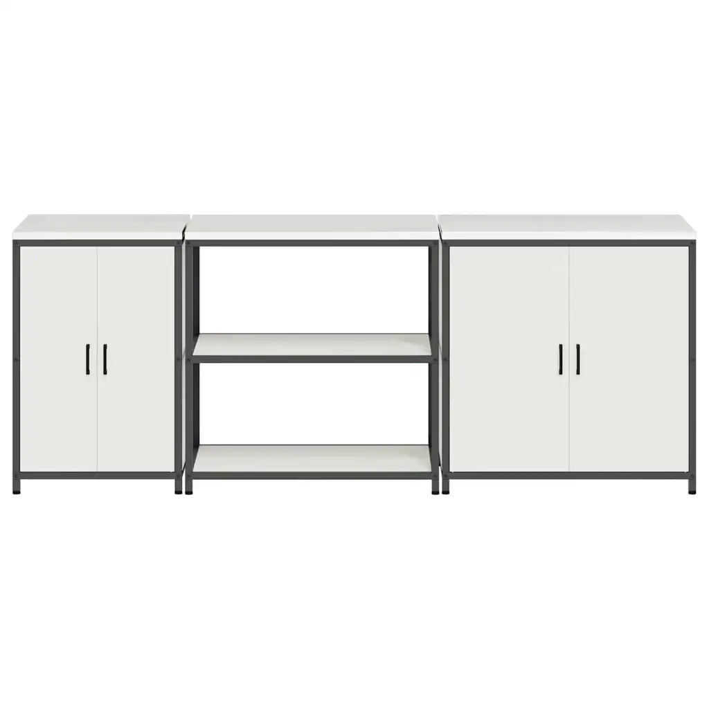 Set di Stoccaggio per Cucina Altro 3 pcs Bianco Acciaio 3392674