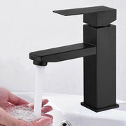 Fonte a due vie con sistema a vite unico, acqua calda e fredda, impianto di tubi, durata utile, lavandino utilizzo frequente, in acciaio inox nero.