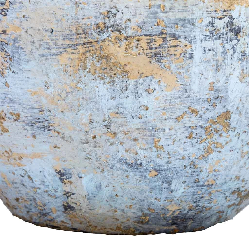 Vaso in cartapesta invecchiato bianco 24x24x23h cm