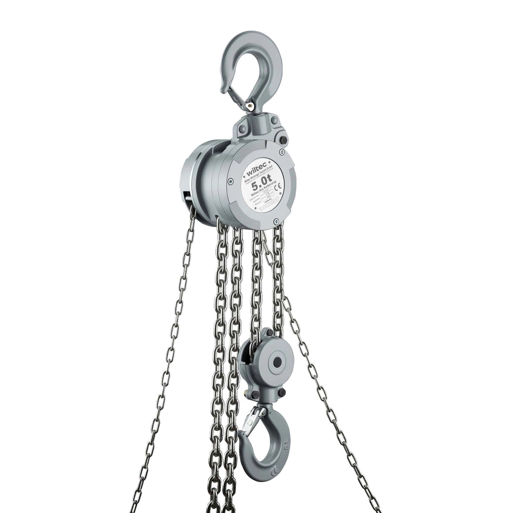 Paranco a catena manuale VX5 in alluminio, capacità di carico 5 t, altezza di sollevamento 3 m, catena di carico G100, leggero e compatto, per impieghi gravosi
