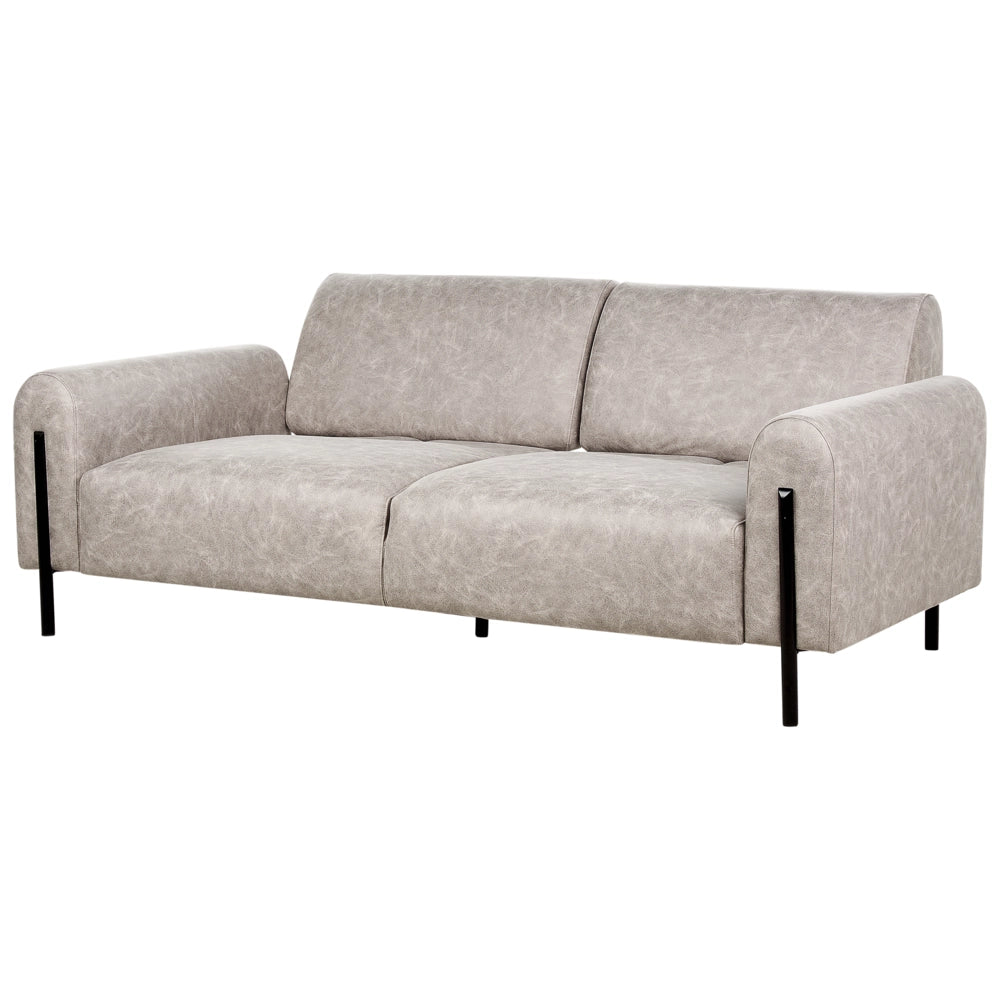 Set soggiorno divano 3 posti e poltrona imbottita in tessuto grigio con schienale regolabile stile moderno