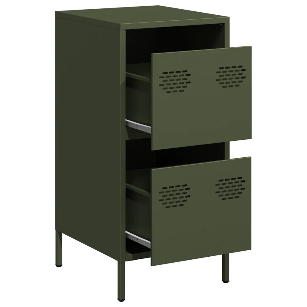 Credenza Verde Oliva 35x39x73,5 cm in Acciaio Laminato a Freddo