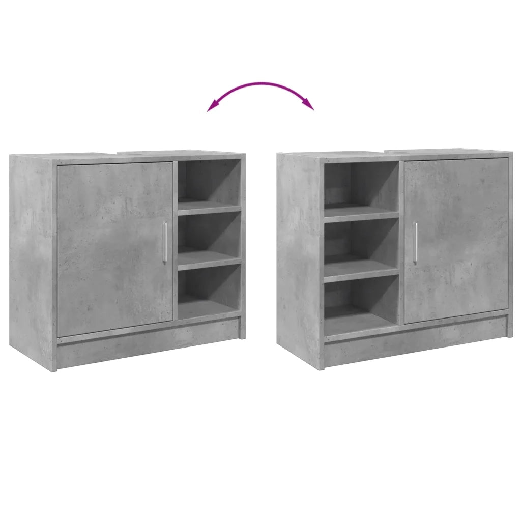 Mobile Lavabo | Armadio Lavabo Grigio Cemento 63x29x55 cm in Legno Multistrato