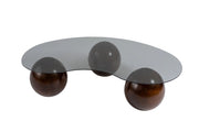 Tavolino in vetro "Sphere" - 120 x 70 x 30 cm - Marrone