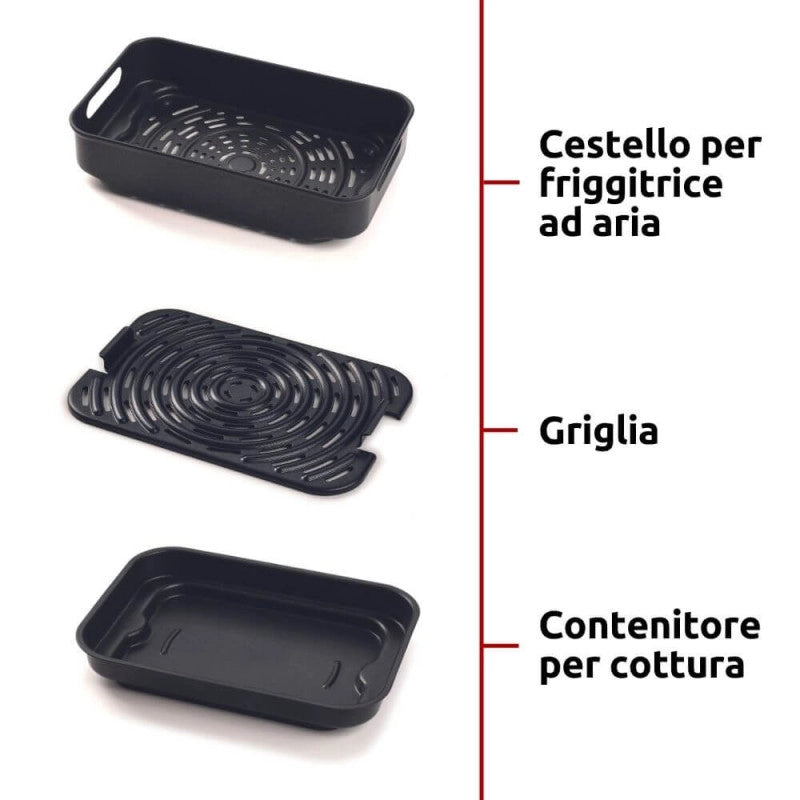 Friggitrice ad aria e Griglia 1700W - 8L - 8 funzioni di cottura - Nero