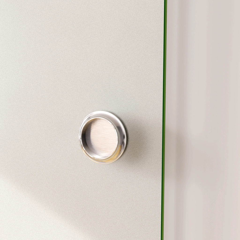 90x225 cm Porta Scorrevole in Vetro da 8 mm Temperato Opaco con Pellicola Anti-frantumi con Binario in Alluminio Bianco Verniciato