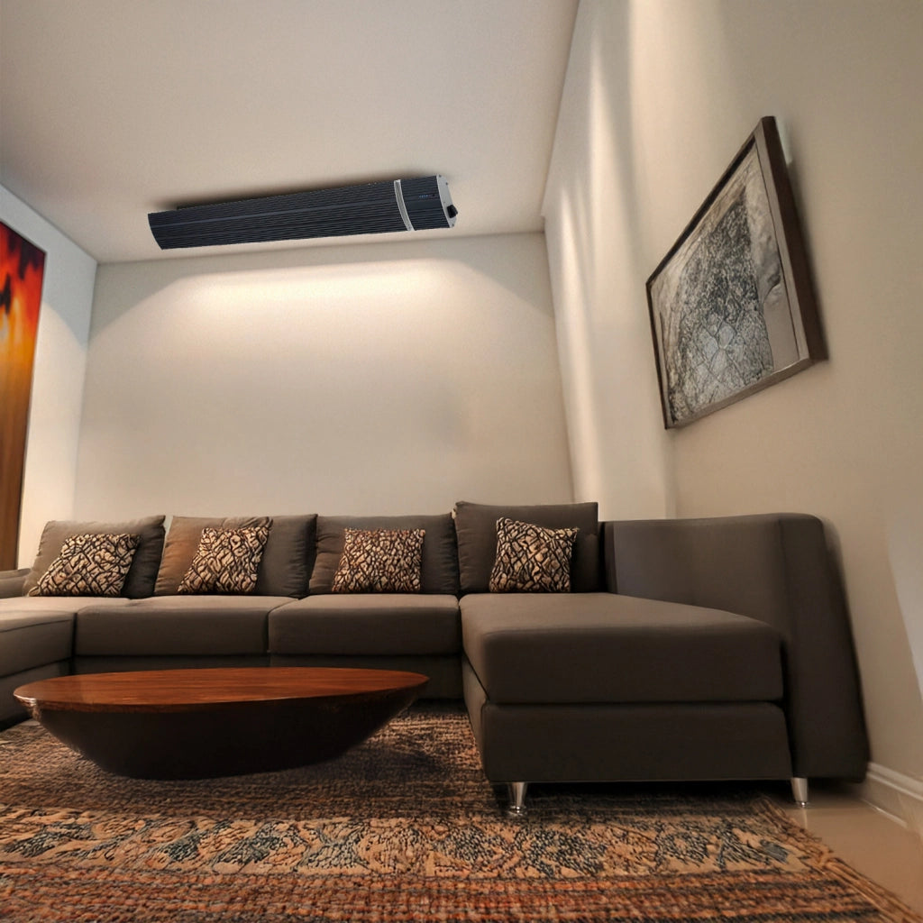 Sined Calore Nero 1500 Riscaldatore a Infrarossi In Ceramica Da 1500w Nero Nessuna Emissione Di Luce Elemento Riscaldante In Alluminio Estruso Rivestimento Ceramico Nero Telecomando Ip65