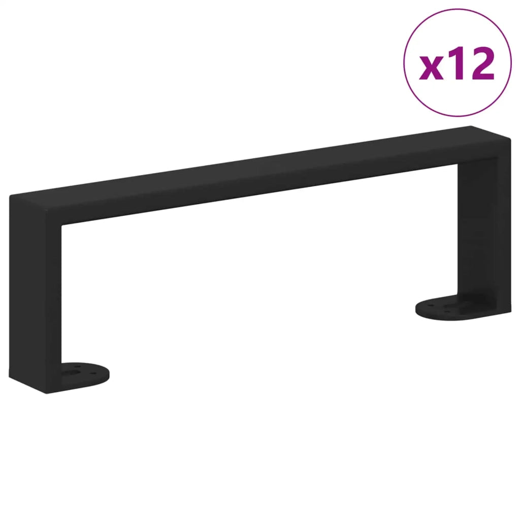 Piedini per mobili 12 pcs Nero 311 x 40,5 x 100 mm Ferro