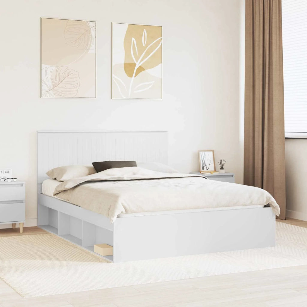 Struttura del letto Bianco 150 x 200 cm Pino massello 3410992